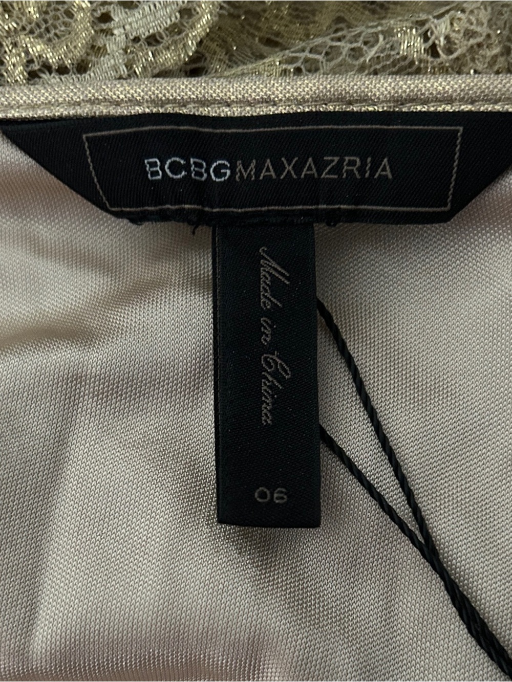 BCBGMaxAzria Gold Lace Sheath Dress - Picture 3 of 3
